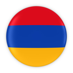 Armenian Flag Button - Flag of Armenia Badge 3D Illustration