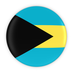Bahamian Flag Button - Flag of Bahamas Badge 3D Illustration