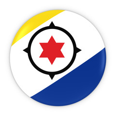 Bonaire Flag Button - Flag of Bonaire Badge 3D Illustration