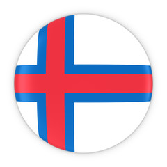 Faroese Flag Button - Flag of Faroe Islands Badge 3D Illustration