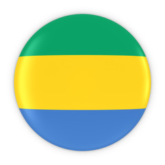 Gabonese Flag Button - Flag of Gabon Badge 3D Illustration
