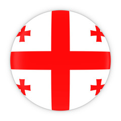 Georgian Flag Button - Flag of Georgia Badge 3D Illustration