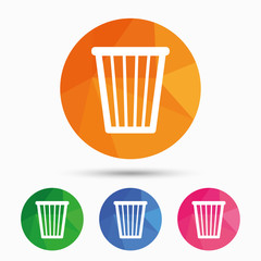Recycle bin sign icon. Bin symbol.