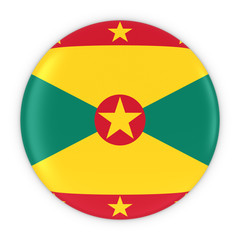 Grenadian Flag Button - Flag of Grenada Badge 3D Illustration