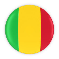 Fototapeta premium Malian Flag Button - Flag of Mali Badge 3D Illustration