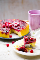 upside down  raspberry cake