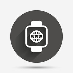 Smart watch sign icon. Wrist digital watch.