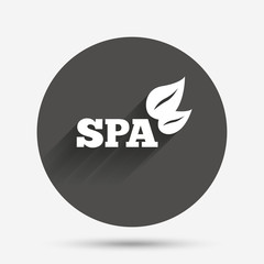 Spa sign icon. Spa leaves symbol.