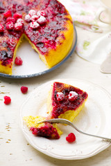upside down  raspberry cake