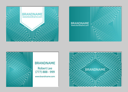 Modern Business Card Design with triangle geometric pattern.