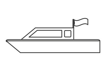 flat design single yacht icon vector illustration