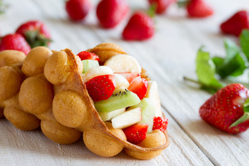waffles with fruits