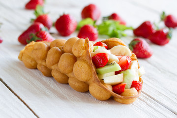 waffles with fruits