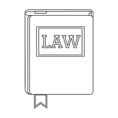 flat design law book icon vector illustration