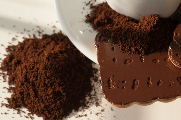 ground coffee and chocolate chip cookies