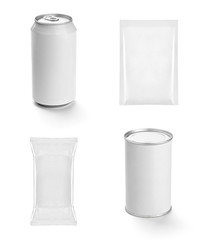 white box container template tin can drink food package