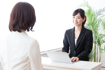 portrait of asian businesswomen working in the office