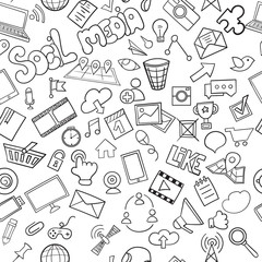 social media seamless pattern