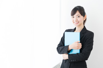 portrait of asian businesswoman isolated on white background