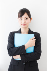 portrait of asian businesswoman isolated on white background