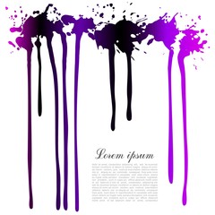 Spray paint. Black, pink and purple. Template for design, background