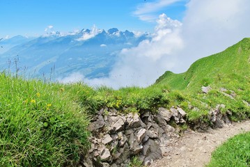 Fototapeta na wymiar Bergwandern im Alpstein, Ostschweiz