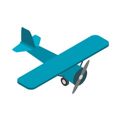 Light aircraft icon in isometric 3d style isolated on white background. Air transport symbol