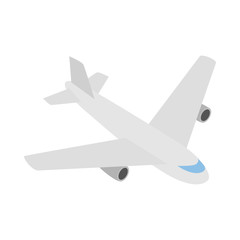 Plane icon in isometric 3d style isolated on white background. Air transport symbol