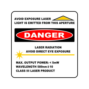 laserpointer warnaufkleber gelb I 