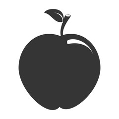 Apple fruit icon in black and white , vector illustration graphic design.