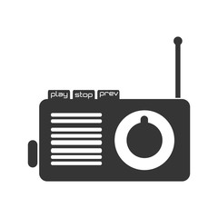 Music and technology icon in black and white , vector illustration graphic design.