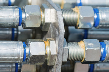 Industrial pneumatic connections in stainless steel connectors a