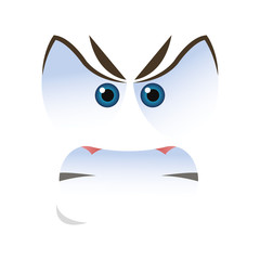 flat design angry emoticon face icons vector illustration