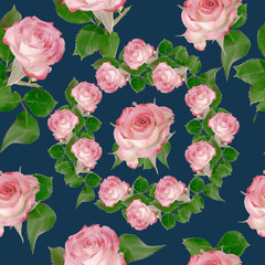 seamless roses pattern vector