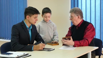  the older generation passes knowledge of children and grandchildren