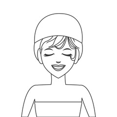flat design woman in spa icon vector illustration