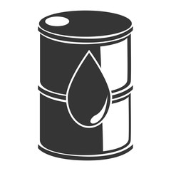 Petroleum barrel in black and white colors, vector illustration graphic.