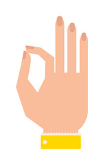 Okey hand success symbol, ok hand yes agreement. Ok hand signal business human agree. Best approval accept. Silhouette of hand showing symbol Ok finger thumb vector illustration.