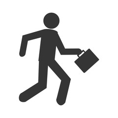 Businessman in action pictogram design with black and white colors, vector illustration.