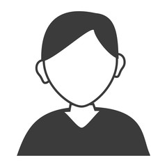 Businessman profile silhouette in black and white colors, vector illustration graphic.