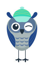 Cute vector funny cartoon owls. Animal character cartoon owl comic funny collection. Doodle cheerful bird cartoon owl. Adorable different owl various expression bird