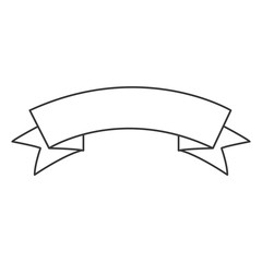 flat design ribbon banner icon vector illustration