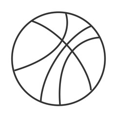 Basketball Sport ball icon in black and white colors, vector illustration.