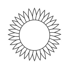 Sun burst icon in black and white colors, isolated flat icon 