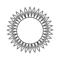 Sun burst icon in black and white colors, isolated flat icon 