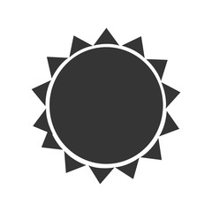 Sun burst icon in black and white colors, isolated flat icon 