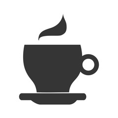 Delicious coffee served on porcelain cup, vector illustration graphic.