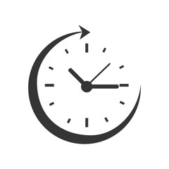 Time and clock isolated flat icon, vector illustration graphic.