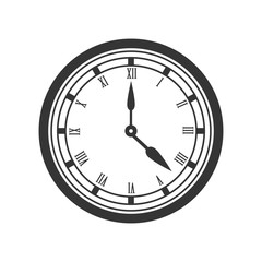 Time and clock isolated flat icon, vector illustration graphic.