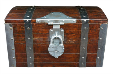 Chest isolated on white. Clipping path included.